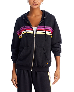 Aviator Nation Rainbow Stripe Zip Hoodie