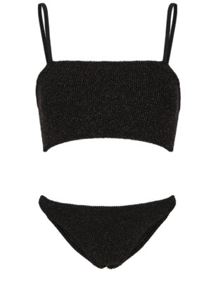 Hunza G Gigi Glittered Seersucker Bikini - Black - One Size