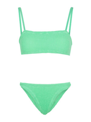 Hunza G Gigi Seersucker Bikini, Bikini, Lime - One Size
