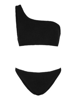 Hunza G Nancy One-shoulder Seersucker Bikini - Black - One Size