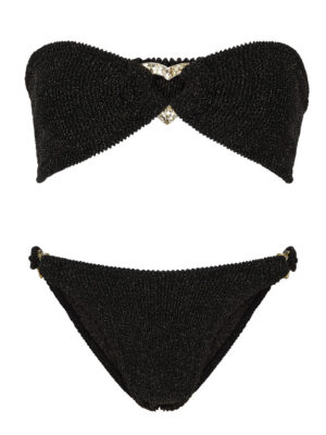 Hunza G Nicole Seersucker Bikini - Black - One Size