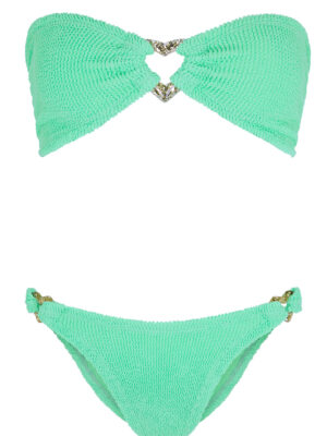 Hunza G Nicole Seersucker Bikini - Lime - One Size