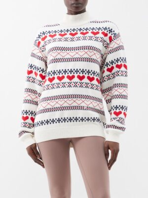 The Upside - St Moritz Fair Isle Organic-cotton Sweater - Womens - Cream Multi