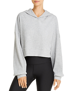 Alo Yoga Muse Rib-Knit Hooded Sweatshirt