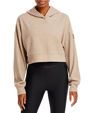 Alo Yoga Muse Rib-Knit Hooded Sweatshirt