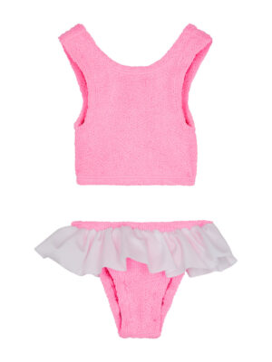 Hunza G Kids Olive Seersucker Bikini (2-6 Years) - Pink - One Size