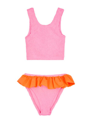 Hunza G Kids Olive Seersucker Bikini (7-12 Years) - Pink - One Size