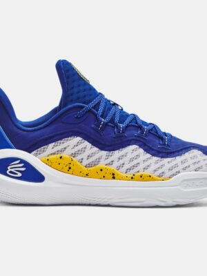 Unisex Curry 11 'Dub Nation' Basketball Shoes White / Royal / Versa Blue 6 (EU 40)