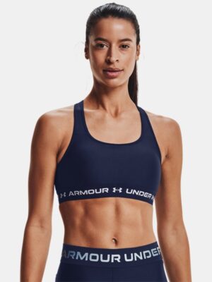 Women's Armour® Mid Crossback Sports Bra Midnight Navy / Midnight Navy / White L