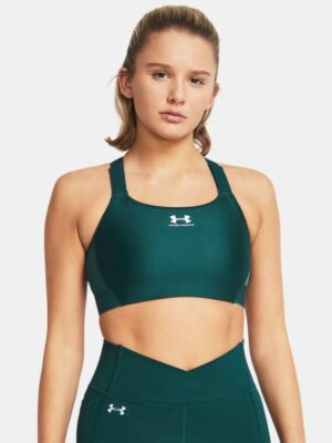 Women's HeatGear® Armour High Sports Bra Hydro Teal / White L