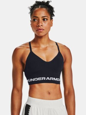 Women's Under Armour Seamless Low Long Sports Bra Black / Halo Gray L