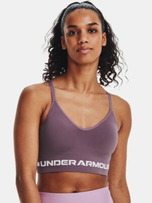 Women's Under Armour Seamless Low Long Sports Bra Misty Purple / White XL