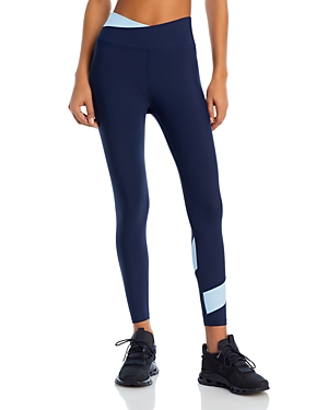 Aqua Color Blocked High Rise 7/8 Leggings - 100% Exclusive