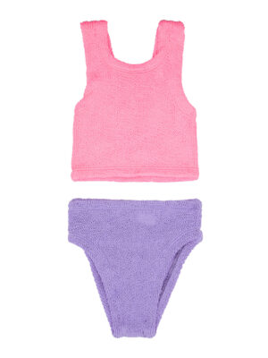 Hunza G Kids Two-tone Seersucker Bikini (2-6 Years) - Pink - One Size
