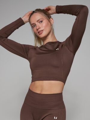 MP Women's Shape Seamless Long Sleeve Crop Top - Walnut