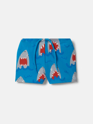Stella McCartney - Shark Print Swimming Trunks, Woman, Blue, Size: 18m