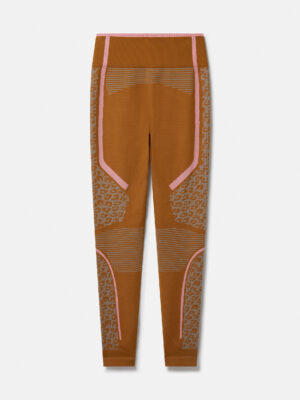 Stella McCartney - TrueStrength Seamless Yoga Leggings, Woman, Dark Caramel/Dove Grey/Semi Pink Glow, Size: XS