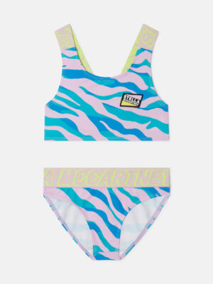 Stella McCartney - Zebra Print Bikini Set, Woman, Blue Multicolour, Size: 6