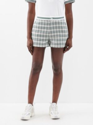 The Upside - Grove Tommy Plaid Organic Cotton-blend Golf Shorts - Womens - Beige Print