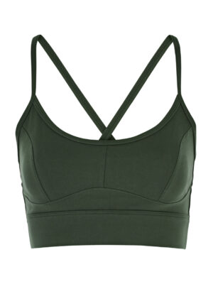Varley Always Irena Stretch-jersey bra Top, Activewear, Dark Green, L - L (UK14 / L)