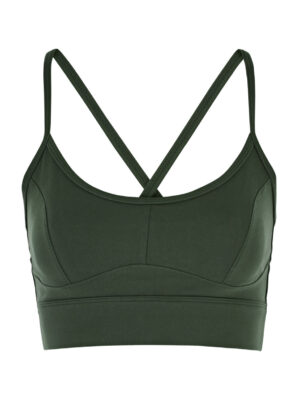 Varley Always Irena Stretch-jersey bra top - Dark Green - M (UK12 / M)