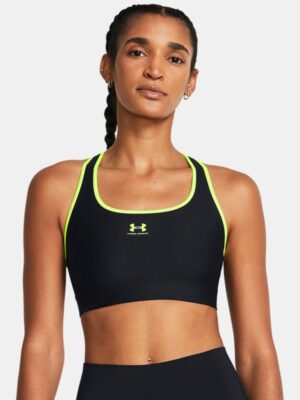 Women's Armour Bra Mid Padless Black / High Vis Yellow / High Vis Yellow M