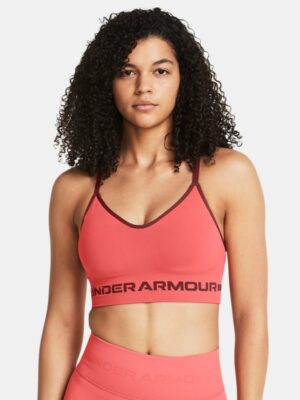 Women's Under Armour Seamless Low Long Sports Bra Coho / Cinna Red XL