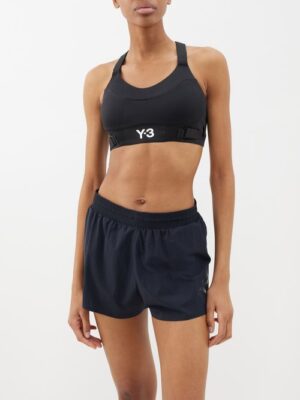 Y-3 - Logo-print Sports Bra - Womens - Black