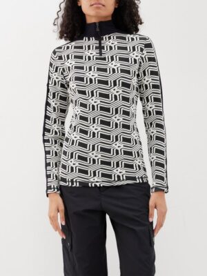 Bogner - Jule Logo-jacquard Cotton-blend Sweater - Womens - Black White - 38 GER