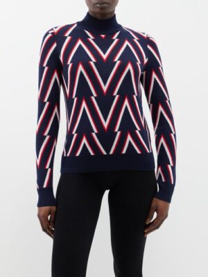 Fusalp - Meera Geo-print Merino-wool Sweater - Womens - Navy Multi - M