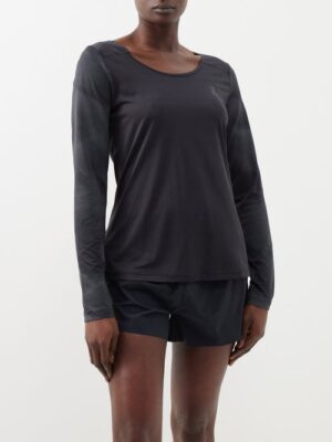 On - Lumos Reflective Jersey Long-sleeved Running Top - Womens - Black - M