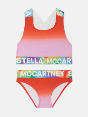 Stella McCartney - Logo Tape Ombré Bikini Set, Woman, Red Multicolour, Size: 2