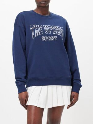 The Upside - Ivy League Newport Organic-cotton Sweatshirt - Womens - Dark Blue - M